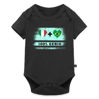 Italie et Brésil 100% drapeau de génie - Body à manches courtes Premium Bébé - noir - Devant