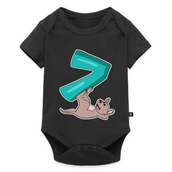 7 ans - 7ème anniversaire avec motif animal - Body à manches courtes Premium Bébé - noir - Devant