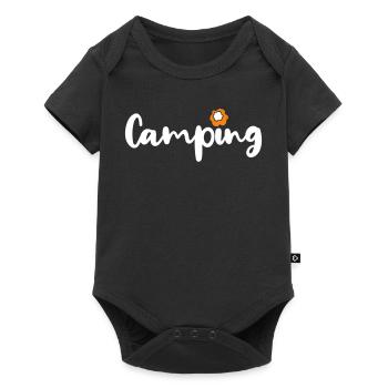Camping Blume Urlaub Blüte Frühling Saison - Baby Premium Kurzarmbody - Schwarz - Vorne