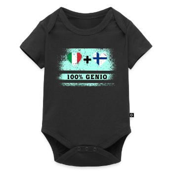Italy and Finland 100% Engineer Flag - Baby Premium short-sleeve bodysuit - black - Front