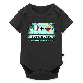 Italy and Ecuador 100% Genius Flag - Baby Premium short-sleeve bodysuit - black - Front