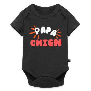Papa Chien Coloré et Amusant - Body à manches courtes Premium Bébé - noir - Devant