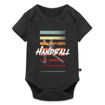 Handball Handballer - Baby Premium Kurzarmbody - Schwarz - Vorne
