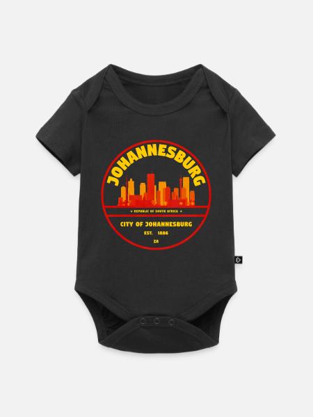 Johannesburg Skyline Emblem - Baby Premium Kurzarmbody - Schwarz
