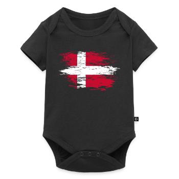 Drapeau du Danemark utilisé - Body à manches courtes Premium Bébé - noir - Devant