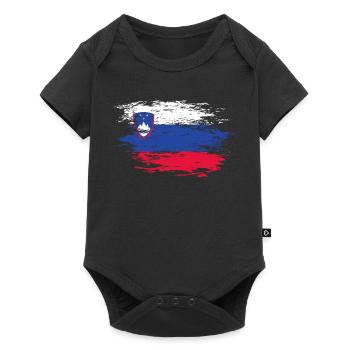 Slovenia Flag used - Baby Premium short-sleeve bodysuit - black - Front