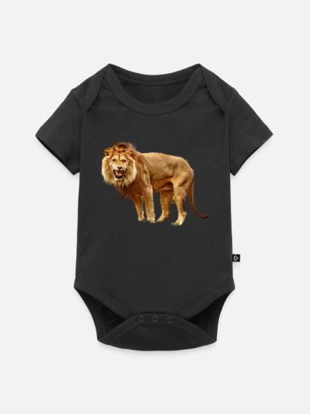 Löwe - Baby Premium Kurzarmbody - Schwarz