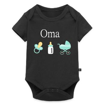 Oma 2023 Geburt Junge Vorlage personalisierbar - Baby Premium Kurzarmbody - Schwarz - Vorne