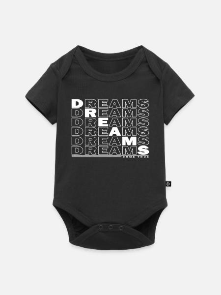 DREAMS - COME TRUE - Baby Premium Kurzarmbody - Schwarz