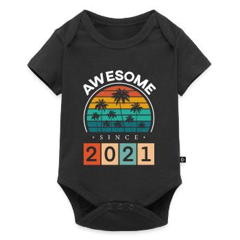 2021 Anniversaire Naissance Année de naissance millésime - Body à manches courtes Premium Bébé - noir - Devant