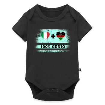 Italie et Kenya 100% drapeau de génie - Body à manches courtes Premium Bébé - noir - Devant