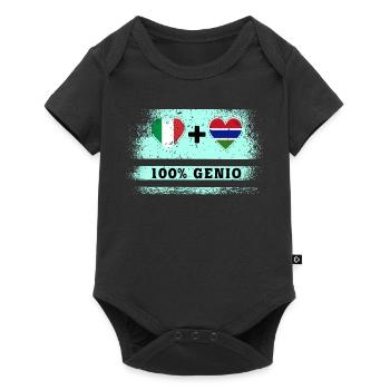 Italy and Gambia 100% genius flag - Baby Premium short-sleeve bodysuit - black - Front