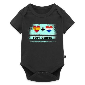 Spain and Paraguay flag 100% genius - Baby Premium short-sleeve bodysuit - black - Front