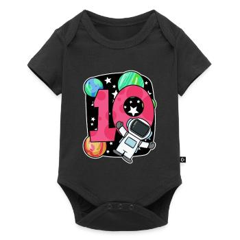 10 Jahre Geburtstag Junge Geschenk - Baby Premium Kurzarmbody - Schwarz - Vorne