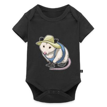 Beutelratte Landwirt Bauernhof - Baby Premium Kurzarmbody - Schwarz - Vorne