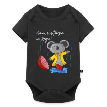 Niedlicher Koala mit Regenschirm - Baby Premium Kurzarmbody - Schwarz - Vorne