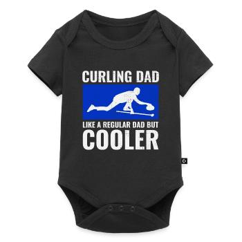 Curling Sweeping Winter Ice Sport Dad Fathers Day - Baby Premium short-sleeve bodysuit - black - Front
