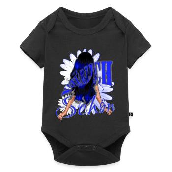 Beaux cheveux noir-bleu bleu beauté naturelle - Body à manches courtes Premium Bébé - noir - Devant