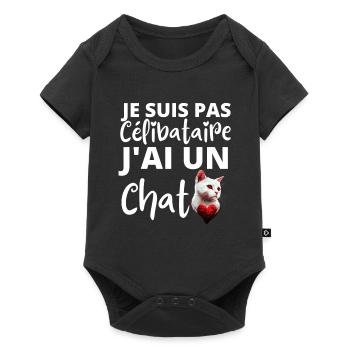 Je suis pas célibataire j'ai un chat - Body à manches courtes Premium Bébé - noir - Devant