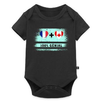 Drapeau France et Canada 100% génial - Body à manches courtes Premium Bébé - noir - Devant