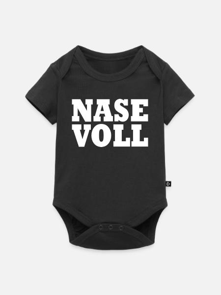 Nase voll - Baby Premium Kurzarmbody - Schwarz