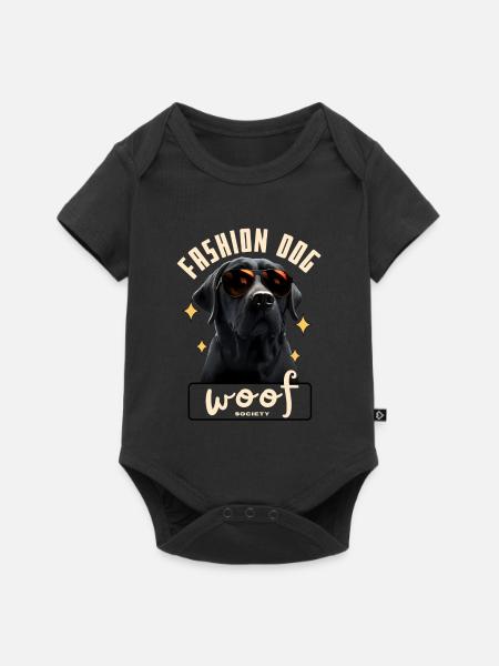 Dog Glam-Sonnenbrille - Baby Premium Kurzarmbody - Schwarz