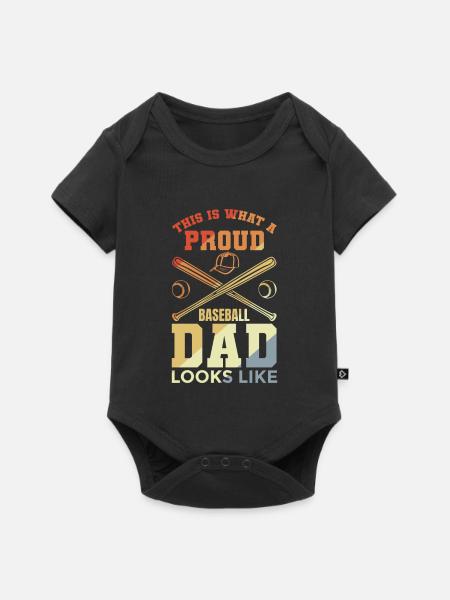 Lustiger Baseballvater - Baby Premium Kurzarmbody - Schwarz