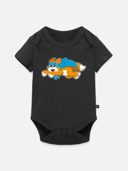Katze Superheld Umhang - Baby Premium Kurzarmbody - Schwarz