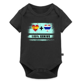 L’Espagne et la Thaïlande drasent 100% génie - Body à manches courtes Premium Bébé - noir - Devant