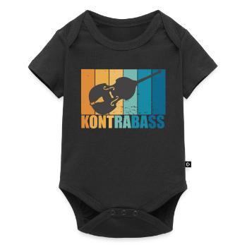 Kontrabass Vintage Instrument Musiker Geschenk - Baby Premium Kurzarmbody - Schwarz - Vorne