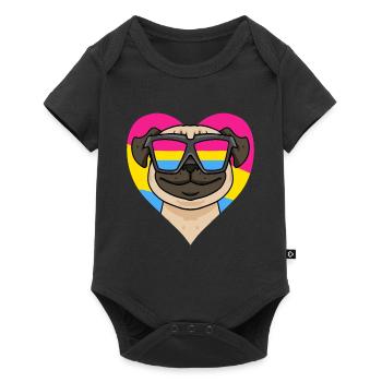 Pansexual Dog Pug Heart Gift - Baby Premium short-sleeve bodysuit - black - Front