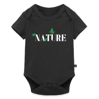 Nature Leaves Embrace Typography - Baby Premium short-sleeve bodysuit - black - Front