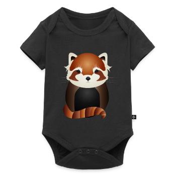 exotic magical little red panda bear - Baby Premium short-sleeve bodysuit - black - Front