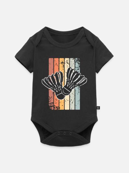 Badminton - Baby Premium Kurzarmbody - Schwarz