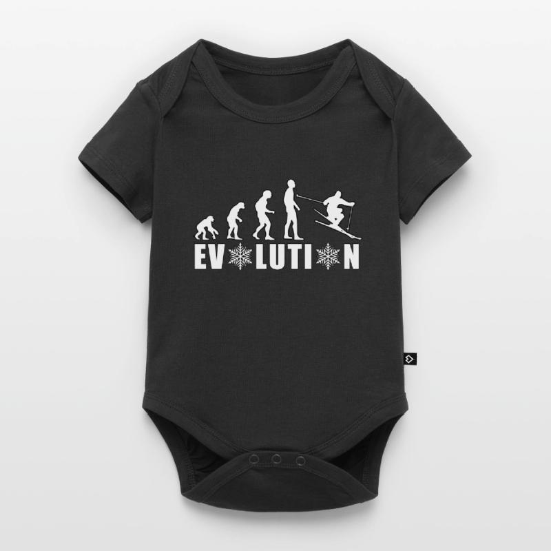 EVOLUTION Ski Winter Geschenk Weihnachtsgeschenk Baby Premium Kurzarmbody
