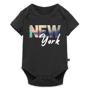 New York Skyline Gradient Text - Baby Premium short-sleeve bodysuit - black - Front