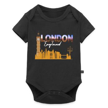 London Skyline Gradient Script - Baby Premium short-sleeve bodysuit - black - Front