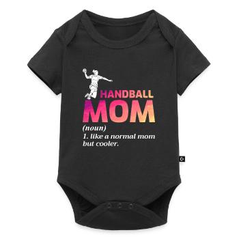 Handball Mama Muttertag - Baby Premium Kurzarmbody - Schwarz - Vorne