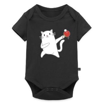Table Tennis Katze Pingpong Outfit Cat Tischtennis - Body à manches courtes Premium Bébé - noir - Devant