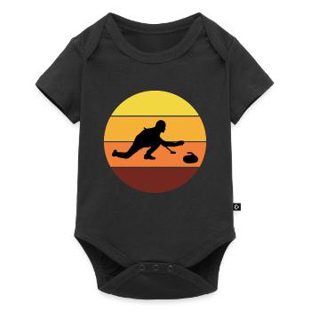 Stone Curling Winter Sport 80s Style Retro Vintage - Baby Premium short-sleeve bodysuit - black - Front