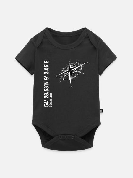 Husum - Baby Premium Kurzarmbody - Schwarz