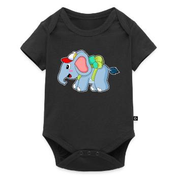 Elephant Student Backpack School - Baby Premium short-sleeve bodysuit - black - Front