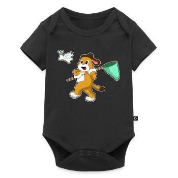 Pêche au filet de débarquement Dog Angler - Body à manches courtes Premium Bébé - noir - Devant