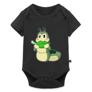 Caterpillar food leaf - Baby Premium short-sleeve bodysuit - black - Front