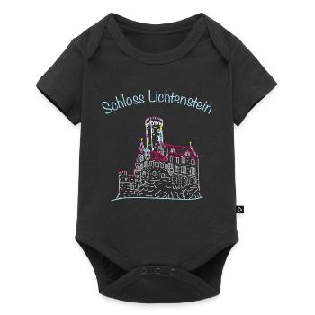 Schloss Lichtenstein, Märchenschloss, Deutschland - Baby Premium Kurzarmbody - Schwarz - Vorne