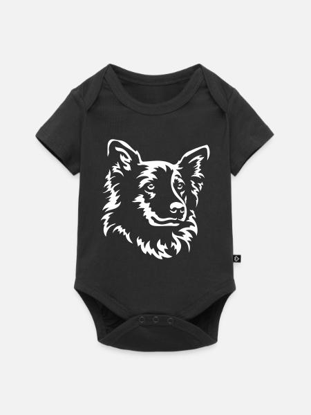 Harzer Fuchs Kopf "Black Edition" - Baby Premium Kurzarmbody - Schwarz
