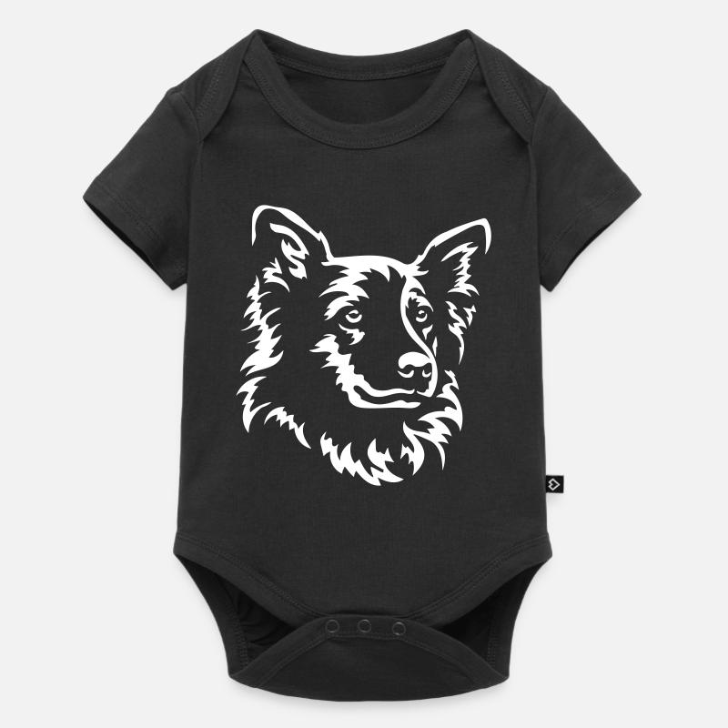 Harzer Fuchs Kopf "Black Edition" - Baby Premium Kurzarmbody - Schwarz