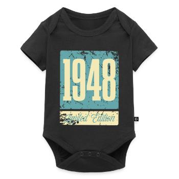 1948 Anniversaire de naissance Année de naissance - Body à manches courtes Premium Bébé - noir - Devant