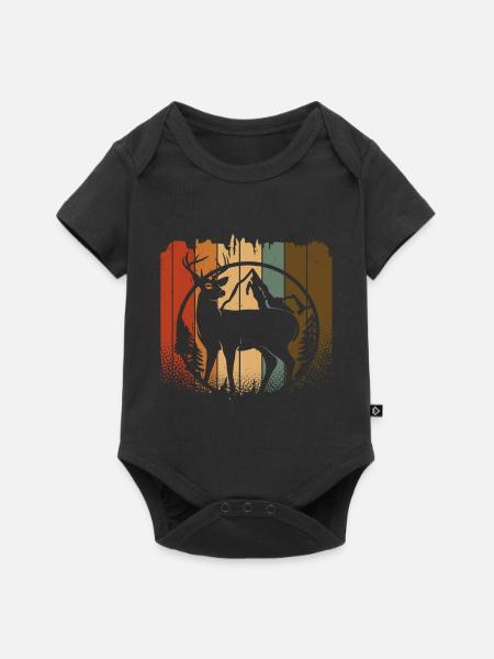 Hirsch - Baby Premium Kurzarmbody - Schwarz
