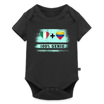 Italy and Venezuela 100% genius flag - Baby Premium short-sleeve bodysuit - black - Front